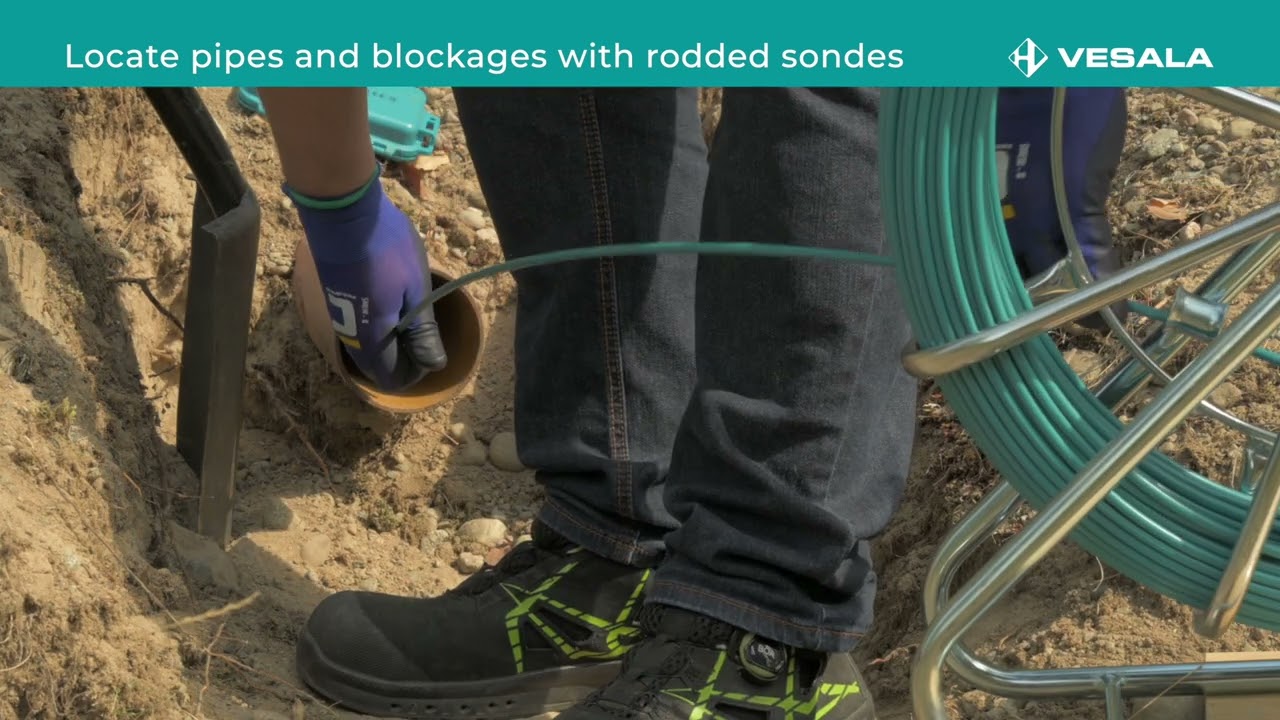 Locate pipes and blockages with rodded sondes