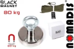 Magnet Black Magnet F 80 kg + vrv s karabinom