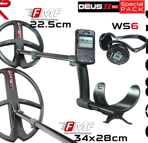 XP DEUS II FULL FMF 9" + sonda FMF 13" 34x28 cm